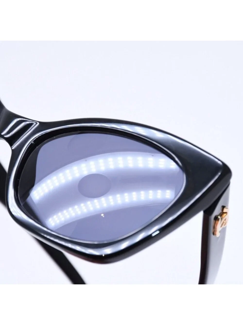 Chanel Cat's Eye Sunglasses Eyewear CC Logo Black Gold